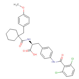 220876-90-4  L-Phenylalanine,4-[(2,6-dichlorobenzoyl)amino]-N-[[1-[(4-methoxyphenyl)methyl]cyclohexyl]carbonyl]-