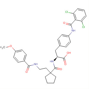 220878-83-1  L-Phenylalanine,4-[(2,6-dichlorobenzoyl)amino]-N-[[1-[2-[(4-methoxybenzoyl)amino]ethyl]cyclopentyl]carbonyl]-