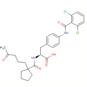 220878-90-0  L-Phenylalanine,4-[(2,6-dichlorobenzoyl)amino]-N-[[1-(4-oxopentyl)cyclopentyl]carbonyl]-