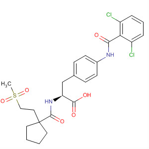220879-82-3  L-Phenylalanine,4-[(2,6-dichlorobenzoyl)amino]-N-[[1-[2-(methylsulfonyl)ethyl]cyclopentyl]carbonyl]-