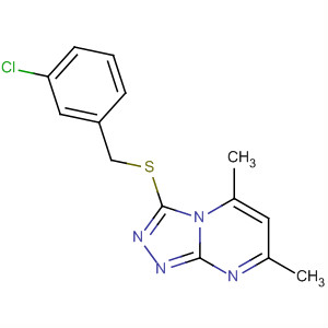 221120-58-7  1,2,4-Triazolo[4,3-a]pyrimidine,3-[[(3-chlorophenyl)methyl]thio]-5,7-dimethyl-