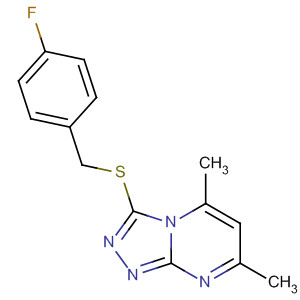 221120-60-1  1,2,4-Triazolo[4,3-a]pyrimidine,3-[[(4-fluorophenyl)methyl]thio]-5,7-dimethyl-