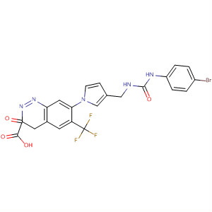 221165-31-7  2-Quinoxalinecarboxylic acid,7-[3-[[[[(4-bromophenyl)amino]carbonyl]amino]methyl]-1H-pyrrol-1-yl]-3,4-dihydro-3-oxo-6-(trifluoromethyl)-