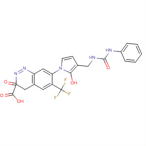 221165-34-0  2-Quinoxalinecarboxylic acid,3,4-dihydro-3-oxo-7-[3-[[[(phenylamino)carbonyl]amino]methyl]-1H-pyrrol-1-yl]-6-(trifluoromethyl)-