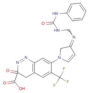 221165-56-6  2-Quinoxalinecarboxylic acid,3,4-dihydro-3-oxo-7-[4-[[[(phenylamino)carbonyl]amino]methyl]-1H-imidazol-1-yl]-6-(trifluoromethyl)-