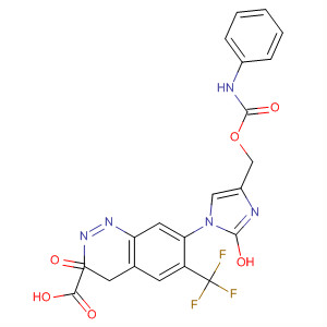 221165-86-2  2-Quinoxalinecarboxylic acid,3,4-dihydro-3-oxo-7-[4-[[[(phenylamino)carbonyl]oxy]methyl]-1H-imidazol-1-yl]-6-(trifluoromethyl)-