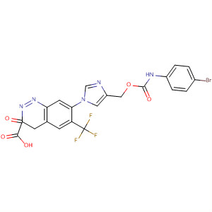 221165-92-0  2-Quinoxalinecarboxylic acid,7-[4-[[[[(4-bromophenyl)amino]carbonyl]oxy]methyl]-1H-imidazol-1-yl]-3,4-dihydro-3-oxo-6-(trifluoromethyl)-