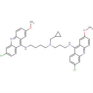 222051-72-1  1,4-Butanediamine,N'-(6-chloro-2-methoxy-9-acridinyl)-N-[3-[(6-chloro-2-methoxy-9-acridinyl)amino]propyl]-N-(cyclopropylmethyl)-