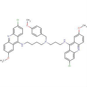 222051-82-3  1,4-Butanediamine,N'-(6-chloro-2-methoxy-9-acridinyl)-N-[3-[(6-chloro-2-methoxy-9-acridinyl)amino]propyl]-N-[(4-methoxyphenyl)methyl]-