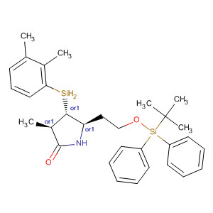 222300-19-8  2-Pyrrolidinone,5-[2-[[(1,1-dimethylethyl)diphenylsilyl]oxy]ethyl]-4-(dimethylphenylsilyl)-3-methyl-, (3R,4S,5R)-rel-