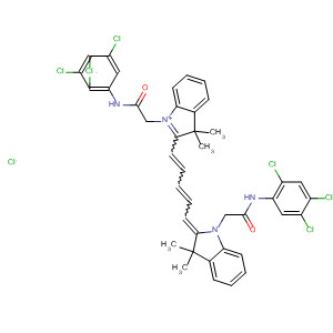 222963-92-0  3H-Indolium,2-[5-[1,3-dihydro-3,3-dimethyl-1-[2-oxo-2-[(2,4,5-trichlorophenyl)amino]ethyl]-2H-indol-2-ylidene]-1,3-pentadienyl]-3,3-dimethyl-1-[2-oxo-2-[(2,4,5-trichlorophenyl)amino]ethyl]-, chloride