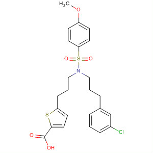 223488-96-8  2-Thiophenecarboxylic acid,5-[3-[[3-(3-chlorophenyl)propyl][(4-methoxyphenyl)sulfonyl]amino]propyl]-