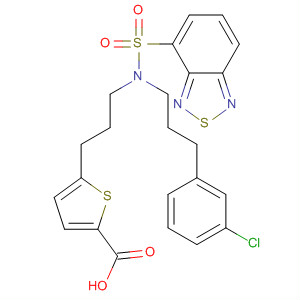 223488-97-9  2-Thiophenecarboxylic acid,5-[3-[(2,1,3-benzothiadiazol-4-ylsulfonyl)[3-(3-chlorophenyl)propyl]amino]propyl]-