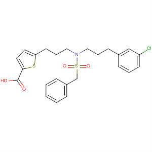 223489-00-7  2-Thiophenecarboxylic acid,5-[3-[[3-(3-chlorophenyl)propyl][(phenylmethyl)sulfonyl]amino]propyl]-