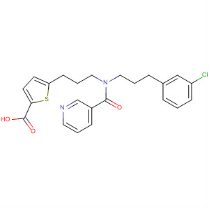 223489-05-2  2-Thiophenecarboxylic acid,5-[3-[[3-(3-chlorophenyl)propyl](3-pyridinylcarbonyl)amino]propyl]-