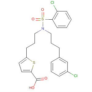 223489-09-6  2-Thiophenecarboxylic acid,5-[3-[[3-(3-chlorophenyl)propyl][(2-chlorophenyl)sulfonyl]amino]propyl]-