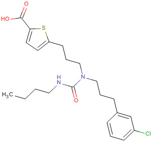 223489-36-9  2-Thiophenecarboxylic acid,5-[3-[[(butylamino)carbonyl][3-(3-chlorophenyl)propyl]amino]propyl]-