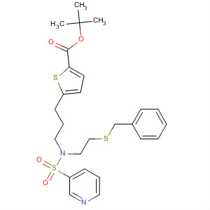 223490-74-2  2-Thiophenecarboxylic acid,5-[3-[[2-[(phenylmethyl)thio]ethyl](3-pyridinylsulfonyl)amino]propyl]-,1,1-dimethylethyl ester