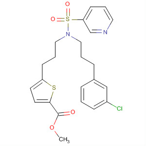 223490-77-5  2-Thiophenecarboxylic acid,5-[3-[[3-(3-chlorophenyl)propyl](3-pyridinylsulfonyl)amino]propyl]-, methylester