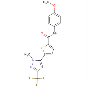 223500-01-4  2-Thiophenecarboxamide,N-(4-methoxyphenyl)-5-[1-methyl-3-(trifluoromethyl)-1H-pyrazol-5-yl]-