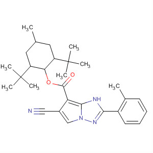 223734-03-0  1H-Pyrrolo[1,2-b][1,2,4]triazole-7-carboxylic acid,6-cyano-2-(2-methylphenyl)-,2,6-bis(1,1-dimethylethyl)-4-methylcyclohexyl ester