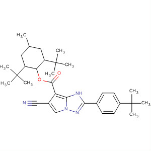 223734-04-1  1H-Pyrrolo[1,2-b][1,2,4]triazole-7-carboxylic acid,6-cyano-2-[4-(1,1-dimethylethyl)phenyl]-,2,6-bis(1,1-dimethylethyl)-4-methylcyclohexyl ester