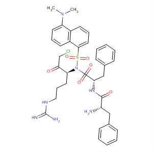 200802-98-8  L-Phenylalaninamide,N-[[5-(dimethylamino)-1-naphthalenyl]sulfonyl]-L-phenylalanyl-N-[(1S)-4-[(aminoiminomethyl)amino]-1-(chloroacetyl)butyl]-