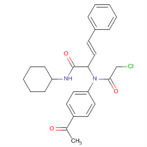 200812-93-7  3-Butenamide,2-[(4-acetylphenyl)(chloroacetyl)amino]-N-cyclohexyl-4-phenyl-, (3E)-
