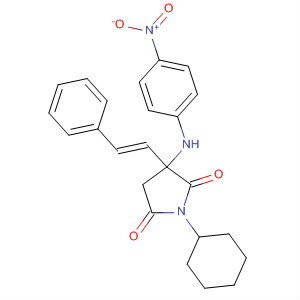 200812-98-2  2,5-Pyrrolidinedione,1-cyclohexyl-3-[(4-nitrophenyl)amino]-3-[(1E)-2-phenylethenyl]-