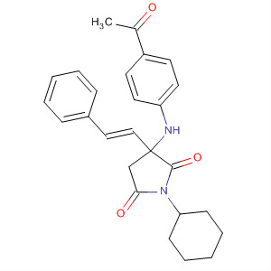 200812-99-3  2,5-Pyrrolidinedione,3-[(4-acetylphenyl)amino]-1-cyclohexyl-3-[(1E)-2-phenylethenyl]-
