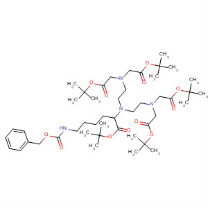 203585-43-7  14-Oxa-2,8,11-triazahexadecanoic acid,8-[2-[bis[2-(1,1-dimethylethoxy)-2-oxoethyl]amino]ethyl]-7-[(1,1-dimethylethoxy)carbonyl]-11-[2-(1,1-dimethylethoxy)-2-oxoethyl]-15,15-dimethyl-13-oxo-, phenylmethyl ester, (7S)-
