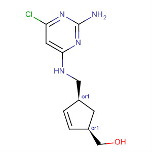 204191-99-1  2-Cyclopentene-1-methanol,4-[[(2-amino-6-chloro-4-pyrimidinyl)amino]methyl]-, (1R,4S)-rel-