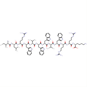 204245-04-5  L-Lysine,L-isoleucyl-L-leucyl-L-arginyl-L-tryptophyl-L-valyl-L-tryptophyl-L-tryptophyl-L-valyl-L-tryptophyl-L-arginyl-L-arginyl-