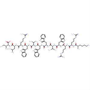 204245-05-6  L-Isoleucine,L-lysyl-L-arginyl-L-arginyl-L-tryptophyl-L-valyl-L-tryptophyl-L-tryptophyl-L-valyl-L-tryptophyl-L-arginyl-L-leucyl-