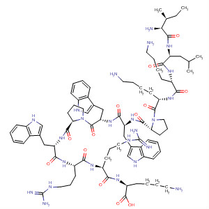 204245-33-0  L-Lysine,L-isoleucyl-L-leucyl-L-lysyl-L-lysyl-L-prolyl-L-tryptophyl-L-tryptophyl-L-prolyl-L-tryptophyl-L-arginyl-L-arginyl-