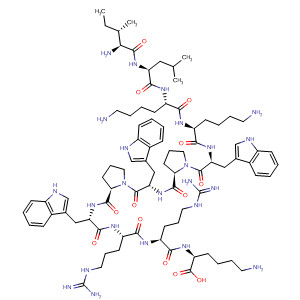 204245-59-0  L-Lysine,L-isoleucyl-L-leucyl-L-lysyl-L-lysyl-L-tryptophyl-L-prolyl-L-tryptophyl-L-prolyl-L-tryptophyl-L-arginyl-L-arginyl-