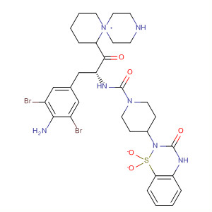204697-38-1  1-Piperidinecarboxamide,N-[(1R)-1-[(4-amino-3,5-dibromophenyl)methyl]-2-[1,4'-bipiperidin]-1'-yl-2-oxoethyl]-4-(3,4-dihydro-1,1-dioxido-3-oxo-2H-1,2,4-benzothiadiazin-2-yl)-