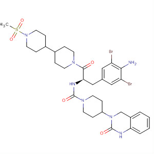205066-47-3  1-Piperidinecarboxamide,N-[(1R)-1-[(4-amino-3,5-dibromophenyl)methyl]-2-[1'-(methylsulfonyl)[4,4'-bipiperidin]-1-yl]-2-oxoethyl]-4-(1,4-dihydro-2-oxo-3(2H)-quinazolinyl)-