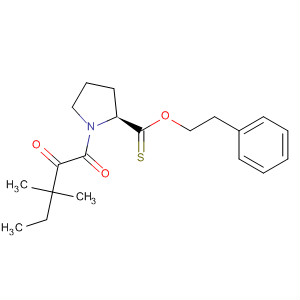 205388-15-4  2-Pyrrolidinecarbothioic acid, 1-(3,3-dimethyl-1,2-dioxopentyl)-,S-(2-phenylethyl) ester, (2S)- 205388-15-4  2-Pyrrolidinecarbothioic acid, 1-(3,3-dimethyl-1,2-dioxopentyl)-,S-(2-phenylethyl) ester, (2S)-