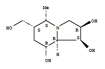205868-14-0  1,2,8-Indolizinetriol,octahydro-6-(hydroxymethyl)-5-methyl-, (1S,2R,5S,6S,8R,8aR)-