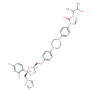 207970-87-4  3H-1,2,4-Triazol-3-one,4-[4-[4-[4-[[(2R,4S)-2-(2,4-dichlorophenyl)-2-(1H-1,2,4-triazol-1-ylmethyl)-1,3-dioxolan-4-yl]methoxy]phenyl]-1-piperazinyl]phenyl]-2,4-dihydro-2-(2-hydroxy-1-methylpropyl)-, rel-