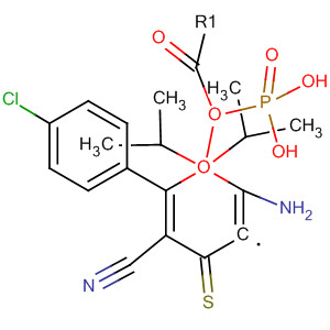 208726-32-3  Phosphonic acid,[2-amino-6-(4-chlorophenyl)-5-cyano-4-thioxo-4H-pyran-3-yl]-,bis(1-methylethyl) ester