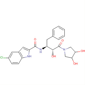 208830-24-4  1H-Indole-2-carboxamide,5-chloro-N-[(1S,2R)-3-(3,4-dihydroxy-1-pyrrolidinyl)-2-hydroxy-3-oxo-1-(phenylmethyl)propyl]-