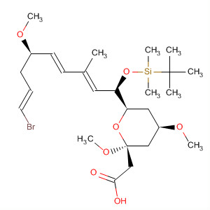 209065-54-3  2H-Pyran-2-acetic acid,6-[(1R,2E,4E,6R,8E)-9-bromo-1-[[(1,1-dimethylethyl)dimethylsilyl]oxy]-6-methoxy-3-methyl-2,4,8-nonatrienyl]tetrahydro-2,4-dimethoxy-,(2S,4R,6R)-