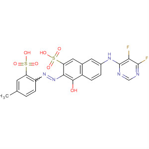 209123-86-4  2-Naphthalenesulfonic acid,7-[(5,6-difluoro-4-pyrimidinyl)amino]-4-hydroxy-3-[(4-methyl-2-sulfophenyl)azo]-