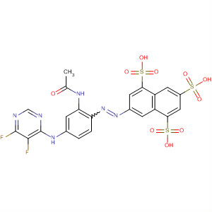 209123-92-2  1,3,5-Naphthalenetrisulfonic acid,7-[[2-(acetylamino)-4-[(5,6-difluoro-4-pyrimidinyl)amino]phenyl]azo]-