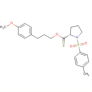 210048-13-8  2-Pyrrolidinecarbothioic acid, 1-[(4-methylphenyl)sulfonyl]-,S-[3-(4-methoxyphenyl)propyl] ester, (2S)-