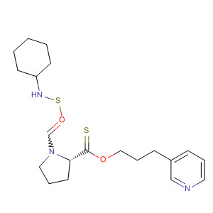 210103-60-9  2-Pyrrolidinecarbothioic acid, 1-[(cyclohexylamino)thioxomethyl]-,S-[3-(3-pyridinyl)propyl] ester, (2S)-