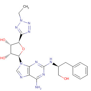 210237-78-8  3,4-Furandiol,2-[6-amino-2-[[(1S)-1-(hydroxymethyl)-2-phenylethyl]amino]-9H-purin-9-yl]-5-(2-ethyl-2H-tetrazol-5-yl)tetrahydro-, (2R,3R,4S,5R)-