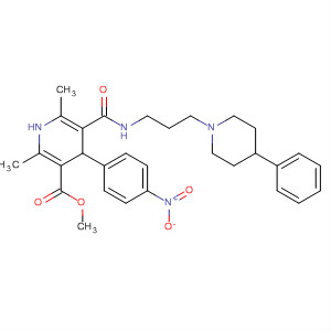 210829-74-6  3-Pyridinecarboxylic acid,1,4-dihydro-2,6-dimethyl-4-(4-nitrophenyl)-5-[[[3-(4-phenyl-1-piperidinyl)propyl]amino]carbonyl]-, methyl ester